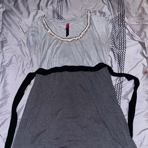 Grey Dress with Beads
